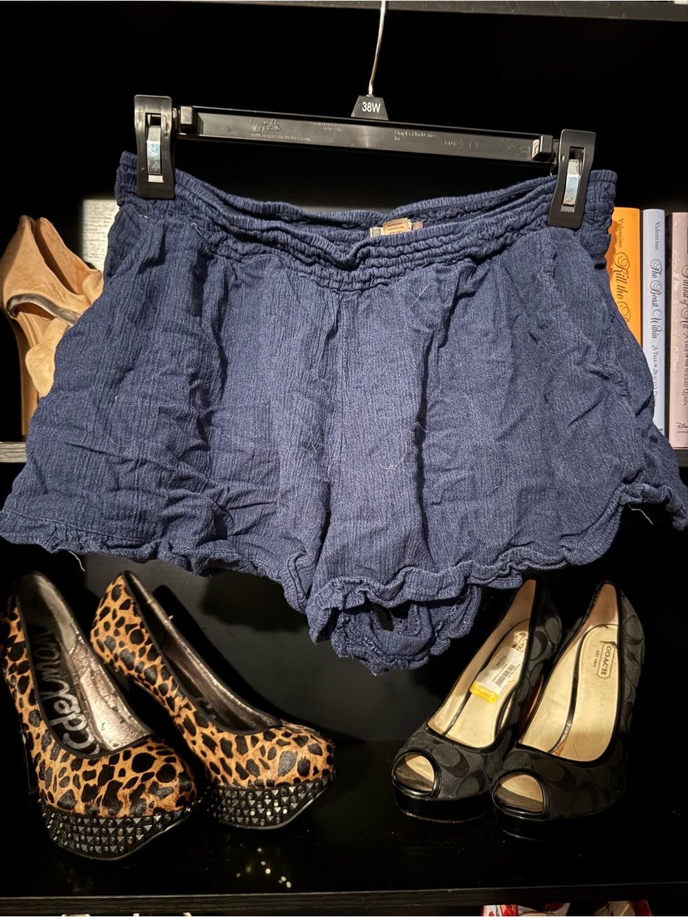 Roxy Navy Blue Women's Elastic Waist Shorts